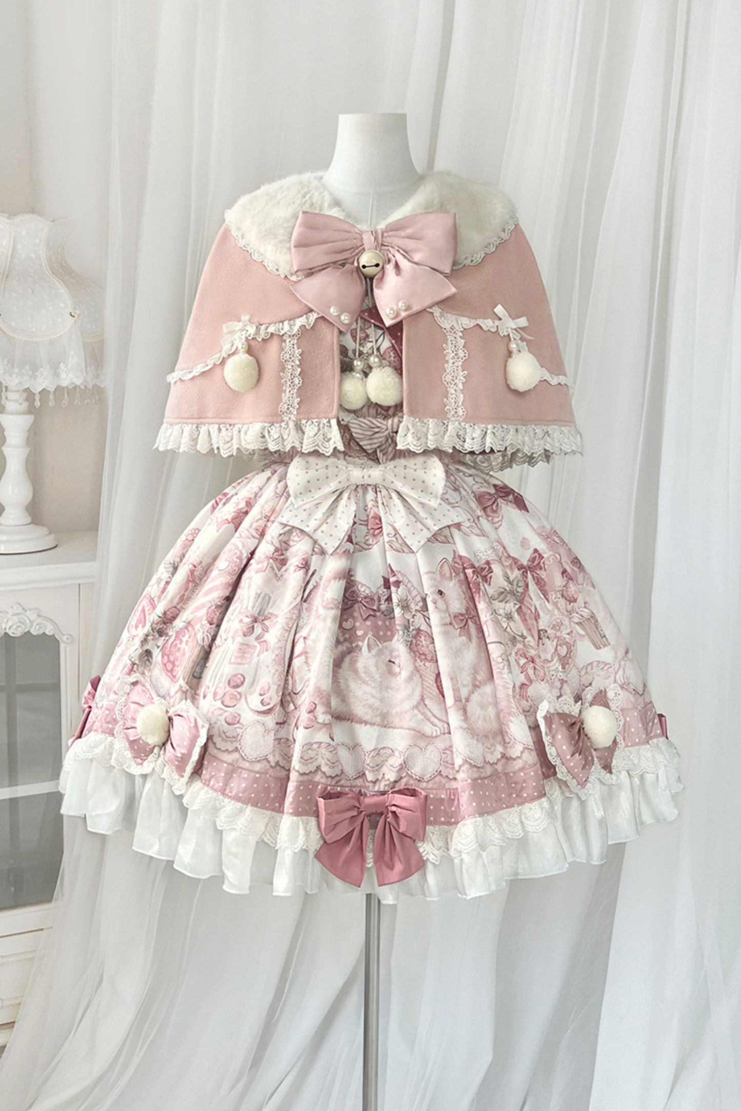 Sweet Cat Princess Lolita Dress + Shawl