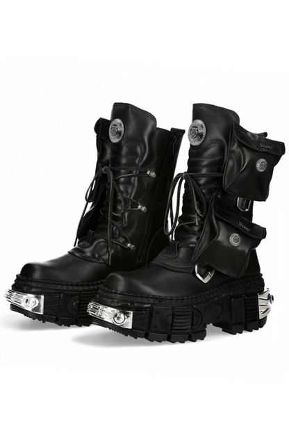 Metal Punk Mid-calf Boots