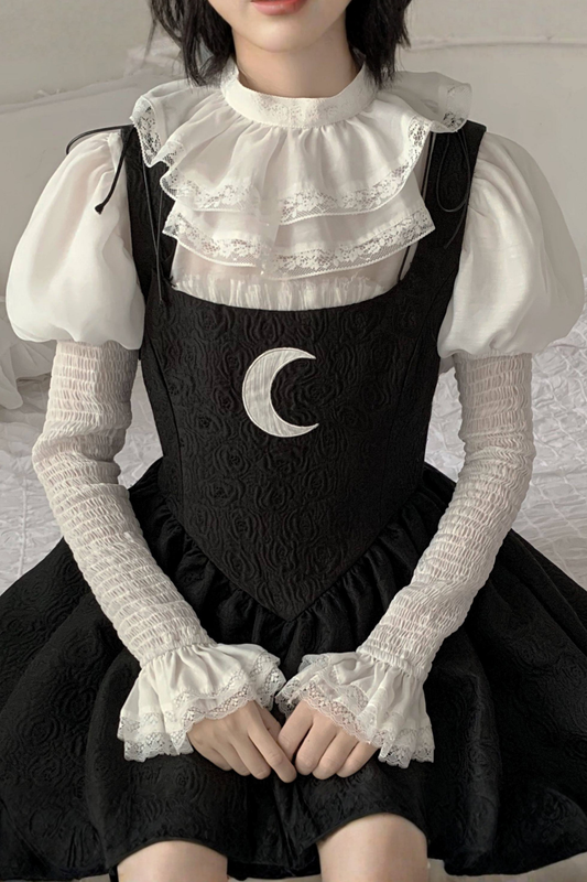 Silk Cotton Ruffle Collar Blouse + Sleeves