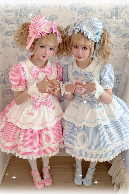[pre-order] Retro Doll-like Lolita Dress + Hair Band + Clip + Bonnet + Hat