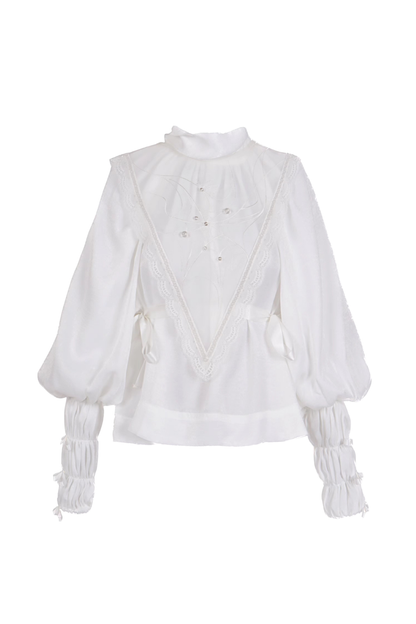 Spider Web French Blouse + Long Skirt