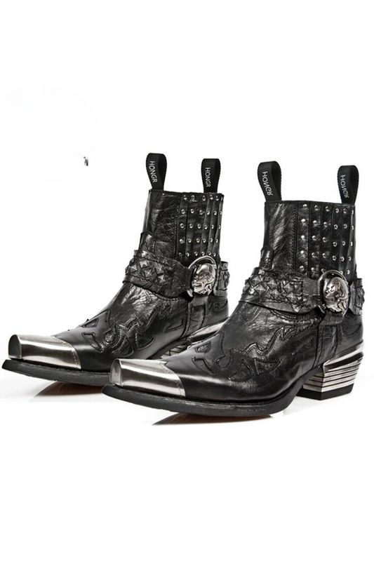 Studded Dark Mode Ankle Boots