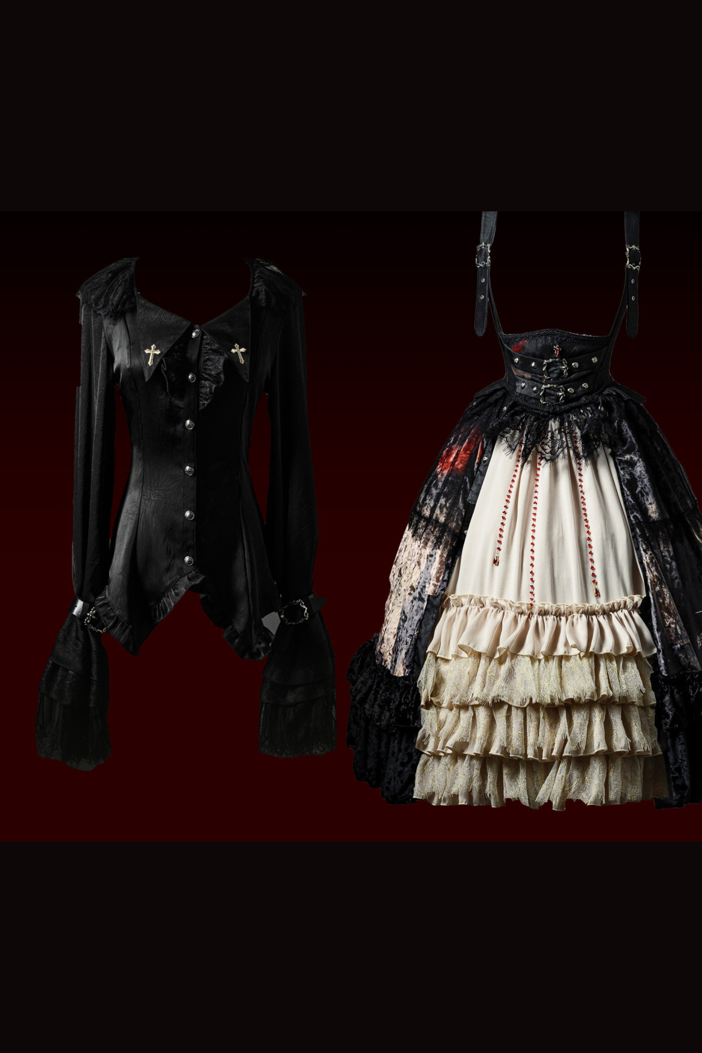 Gothic Lolita Dark Jumper Skirt + Shirt