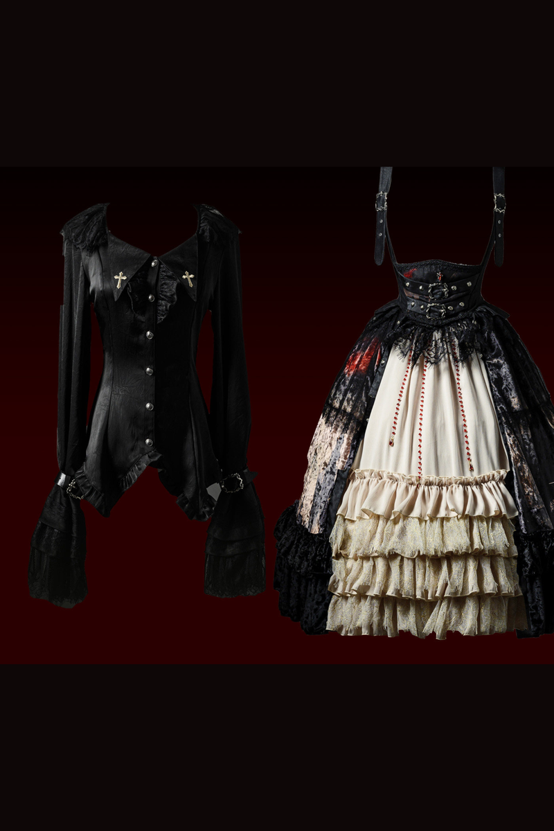 Gothic Lolita Dark Jumper Skirt + Shirt