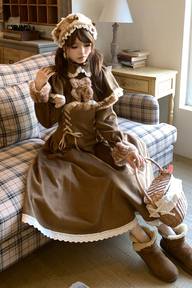 Leopard Lace-up Long Dress
