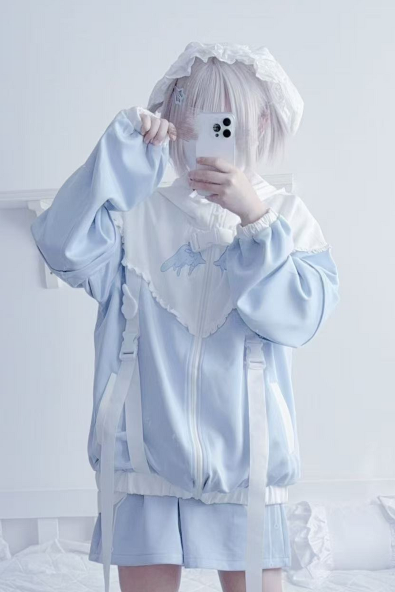 Aqua Angelic Subculture Hoodie Jacket + Pants + Leg Cover