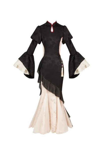 Retro Chinese-style Dress + Sleeves + Shawl + Accessories + Hairpin