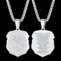 Archangel St. Michael Necklace Medal Shield Pendant for
