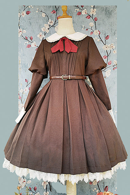 [violent Maid] Long Puff Sleeves Bowknot Classic Lolita Dress 2 Colors