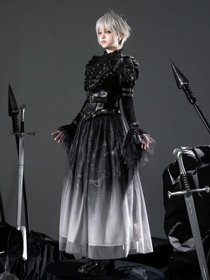 [pre-order Deadline: June 8] Phantom Knight Dark Gothic Military Dress Full Set (jacket + Bustier Top + Skirt)
