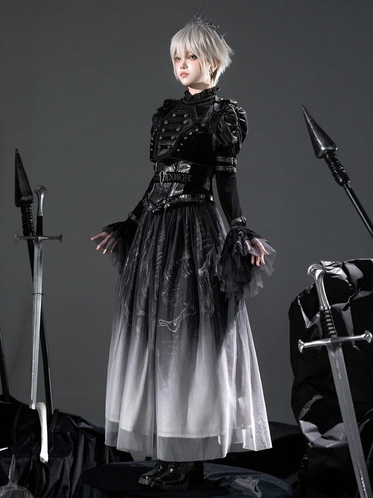 [pre-order Deadline: June 8] Phantom Knight Dark Gothic Military Dress Full Set (jacket + Bustier Top + Skirt)