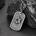 Engraved Jewish Star of David Dog Tag Necklace for