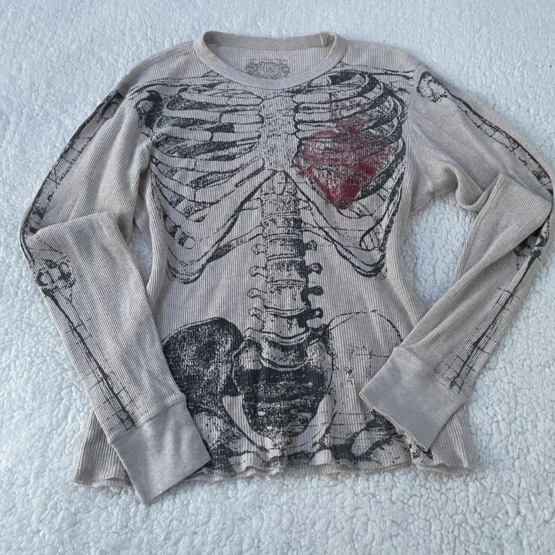 Gothic Retro Top Beige