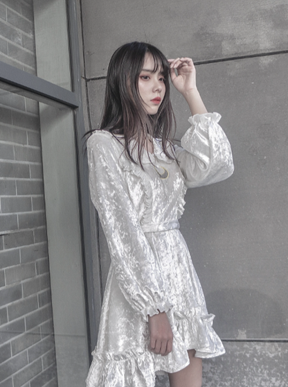 Moonlight Accent Velvet Skirt Dress