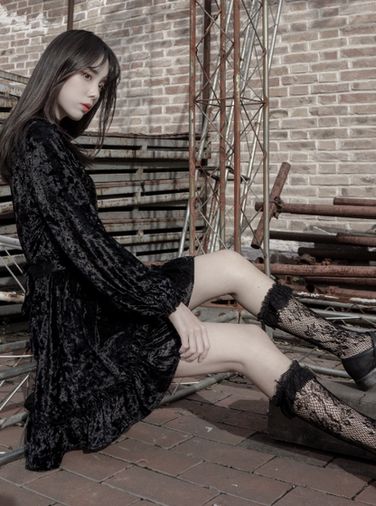 Moonlight Accent Velvet Skirt Dress