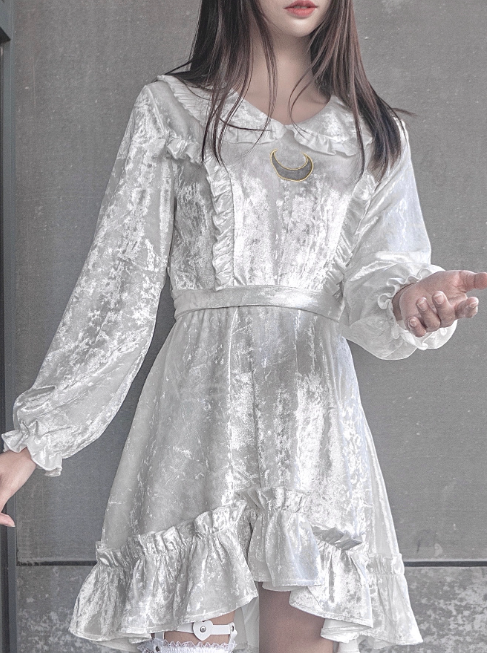 Moonlight Accent Velvet Skirt Dress