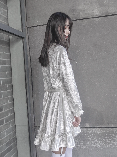 Moonlight Accent Velvet Skirt Dress