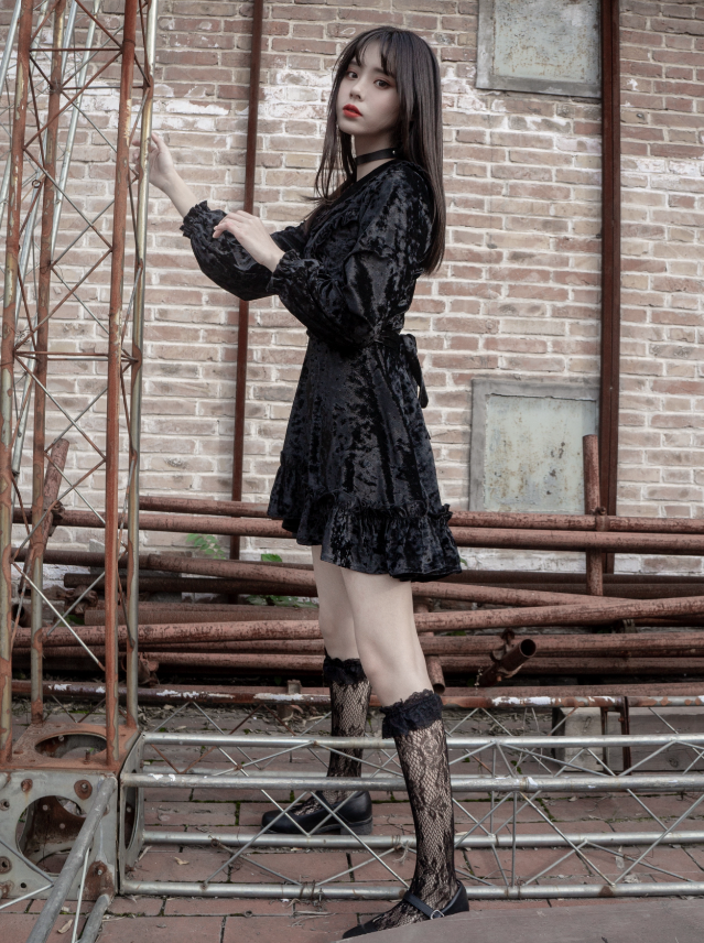 Moonlight Accent Velvet Skirt Dress