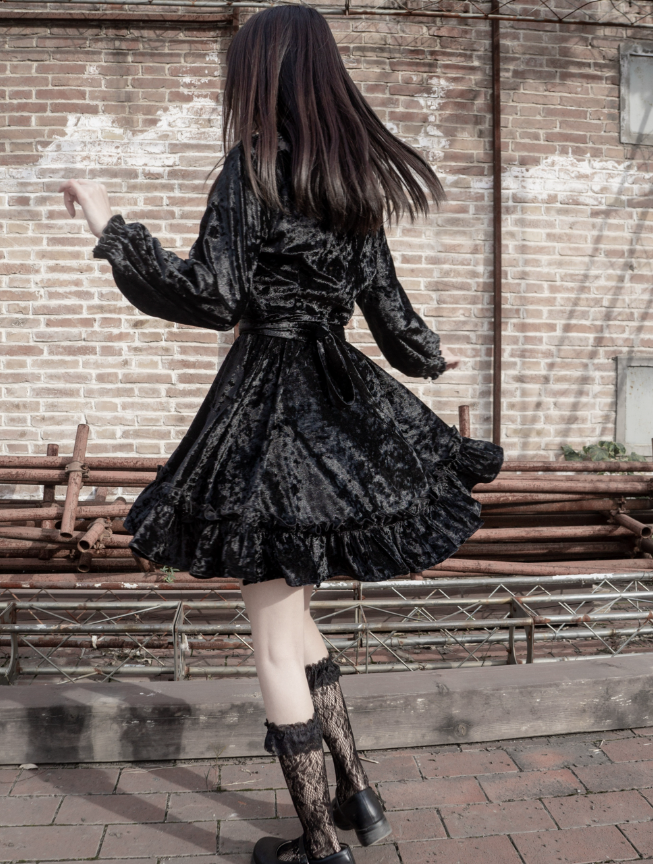Moonlight Accent Velvet Skirt Dress