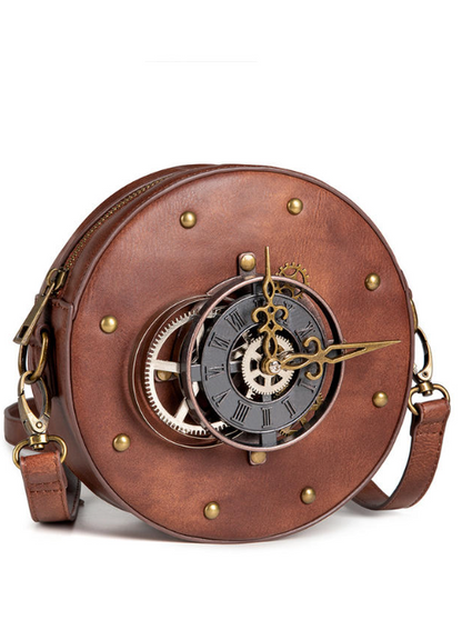 Steampunk Antique Clock Circle Bag