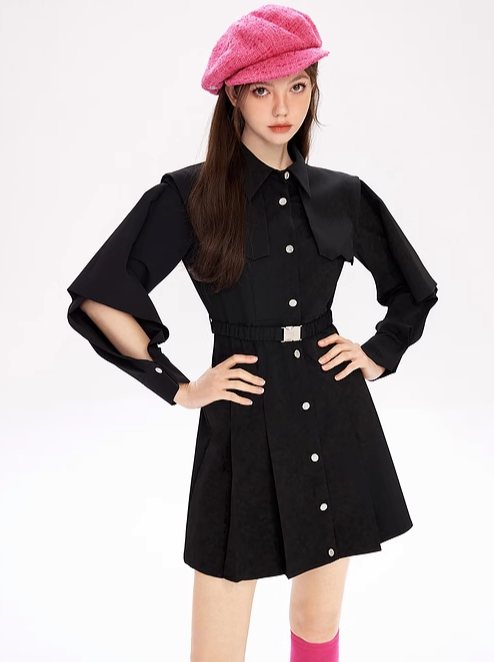 Waist Design Pleated Dress