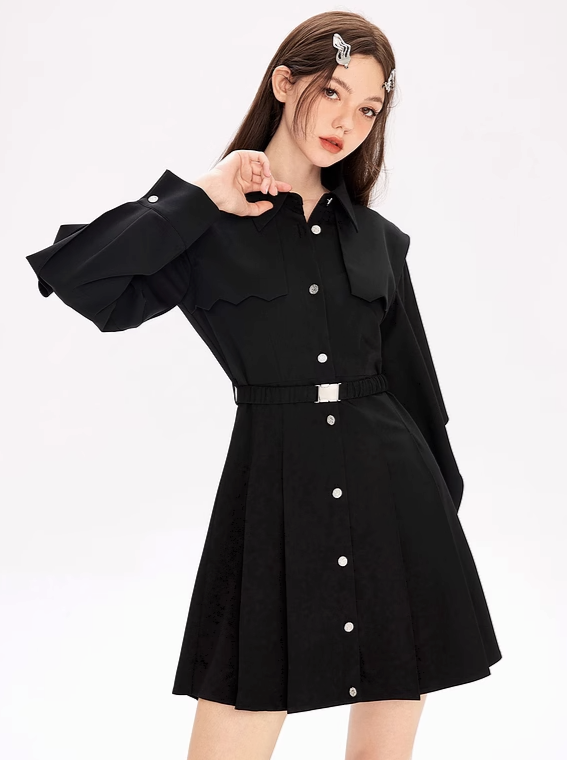 Waist Design Pleated Dress