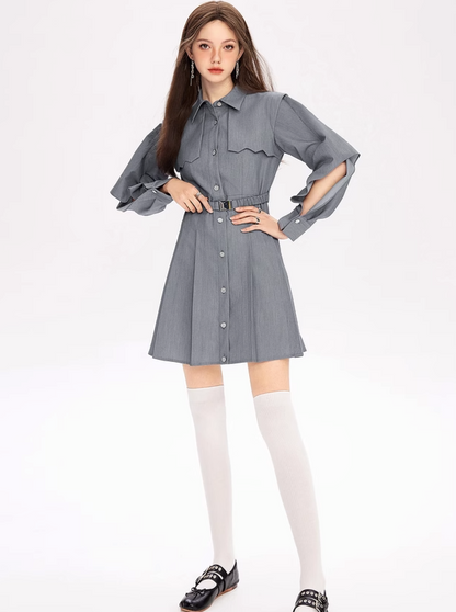 Waist Design Pleated Dress