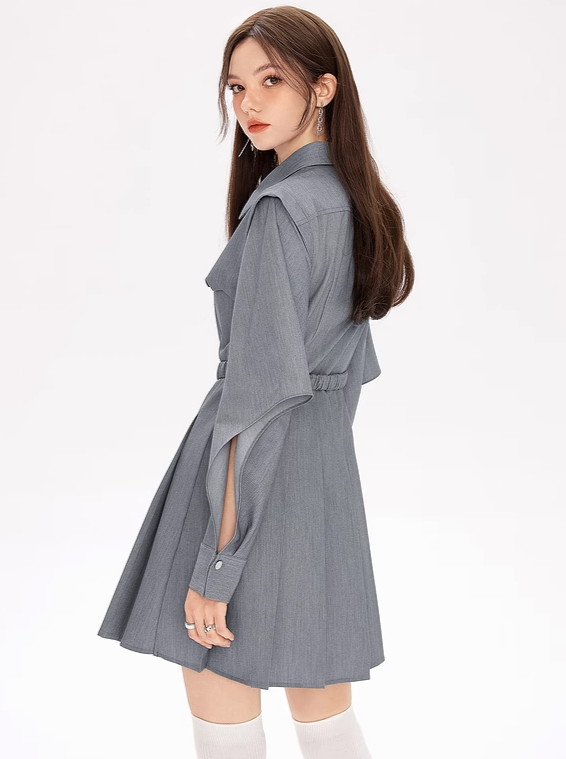 Waist Design Pleated Dress