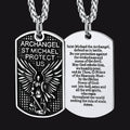 Catholic Archangel Saint Michael Dog Tag Necklace for