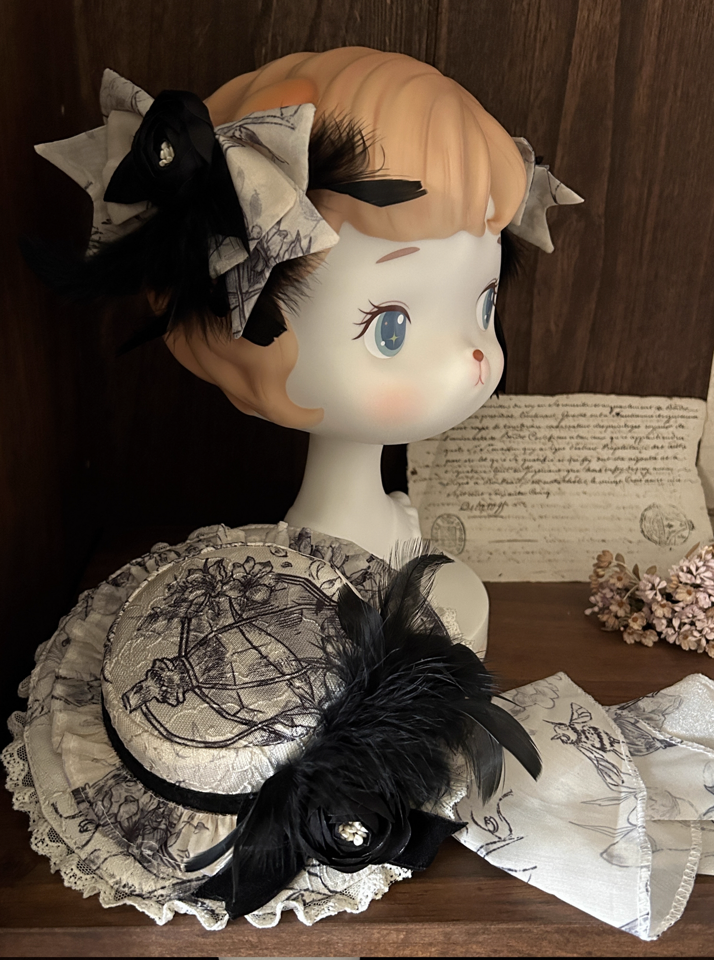 [pre-order] Brandy French Pearl Bustier Dress + Long Skirt + Black Jacquard Jacket + Complete Accessories