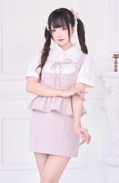 [pre-order] Lace Ribbon Shirt + Sass Dress 2way Sweet & Spicy