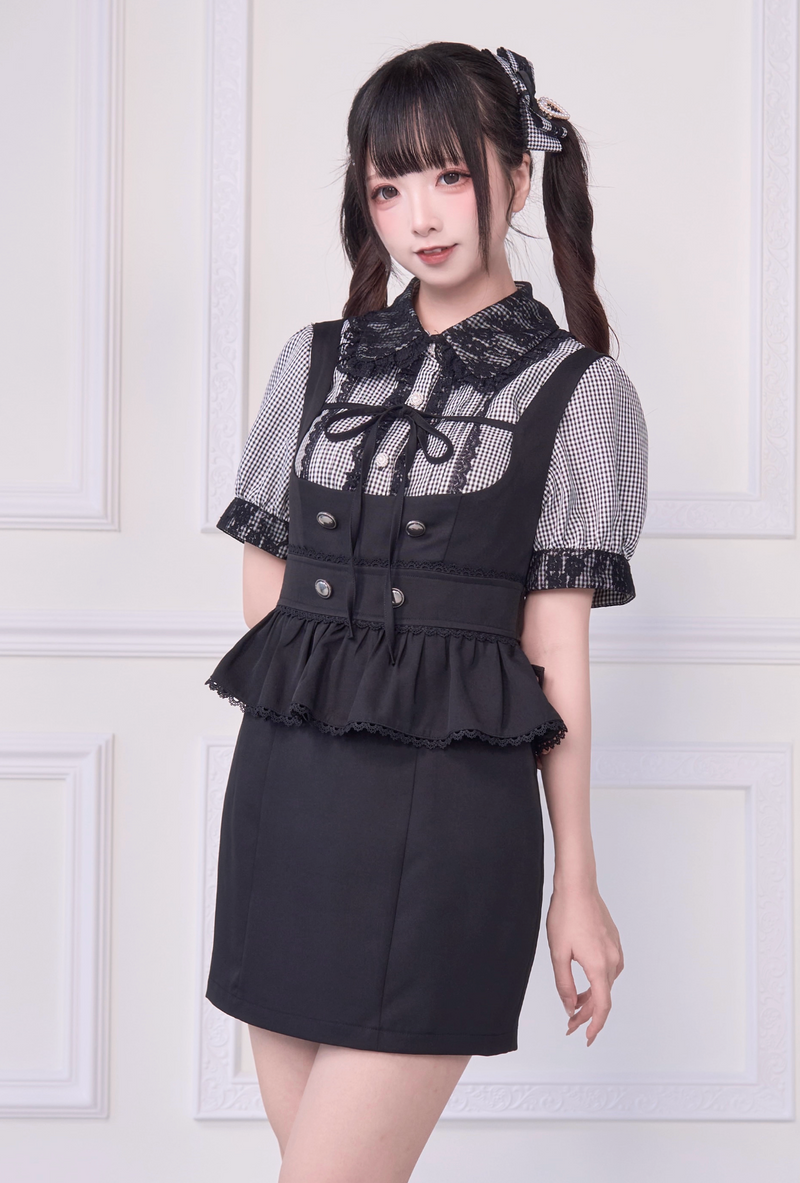 [pre-order] Lace Ribbon Shirt + Sass Dress 2way Sweet & Spicy