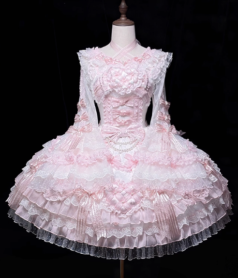 [pre-order Deadline: April 3] Pure Sweet Rose Fantasy Tiered Lolita Dress