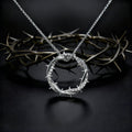 Christian Jesus Crown of Thorns Circle Pendant Necklace for