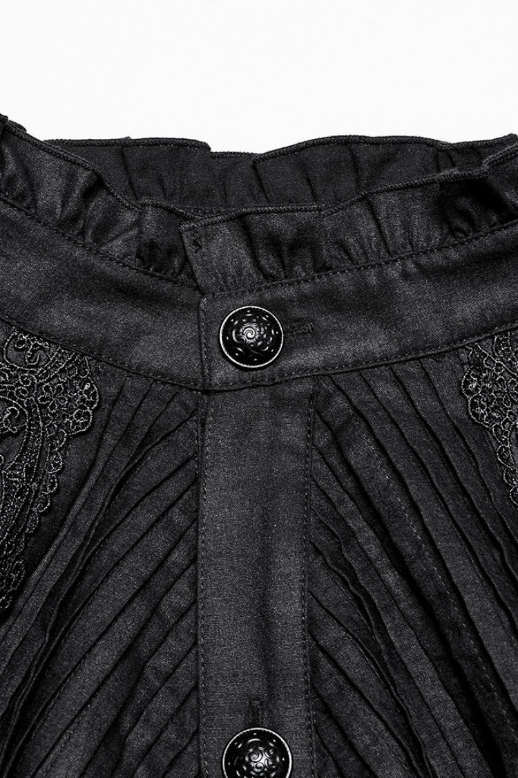 Black Long Puff Sleeves Lace Gothic Blouse