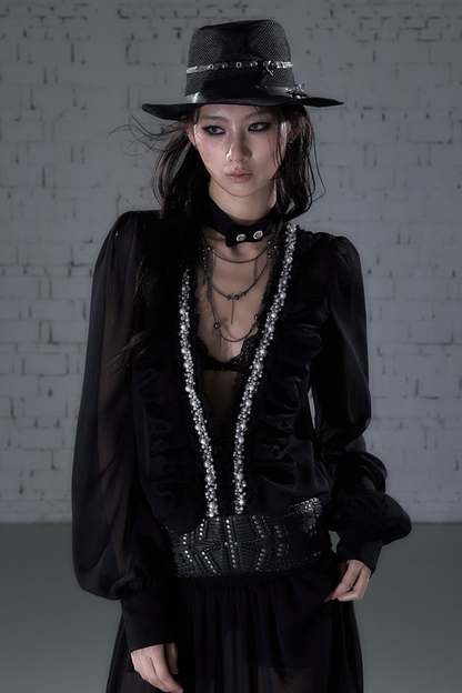 Modern Chiffon Y2k Long Dress