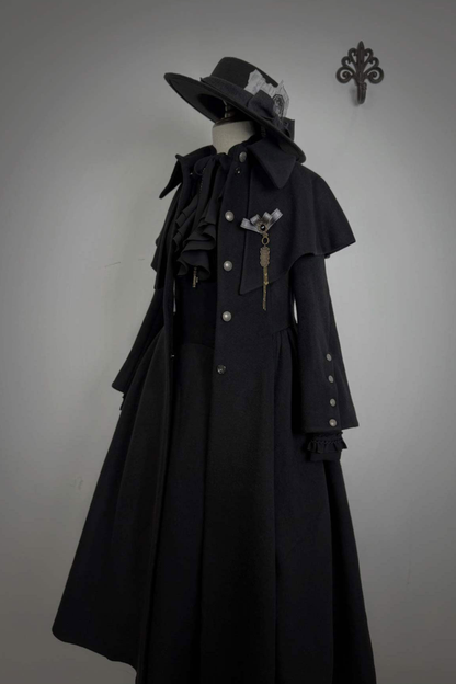 British Detective Lolita Coat + Cape + Skirt + Shirt + Bag + Brooch + Hat + Beret + Necklace