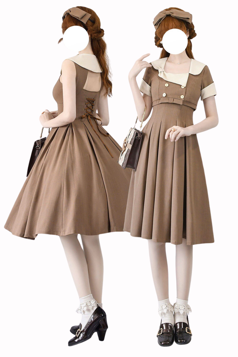 French Retro Flare Dress + Short Jacket