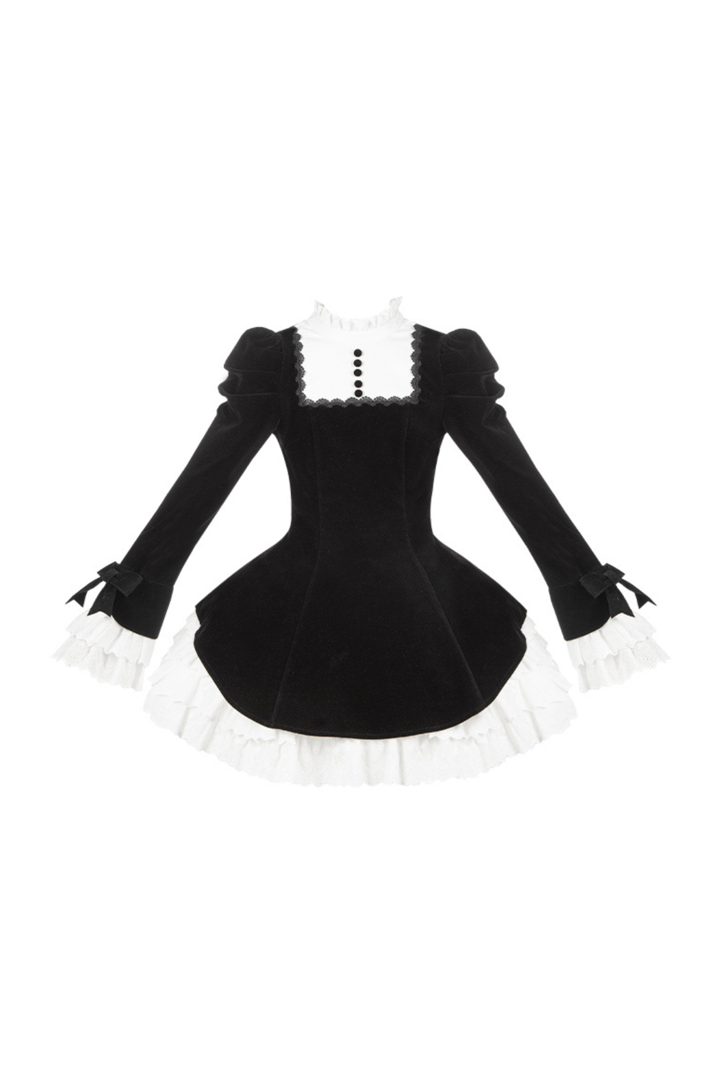 Slim Contrast Color Twin Dress + Collar + Bow + Brooch + Hat