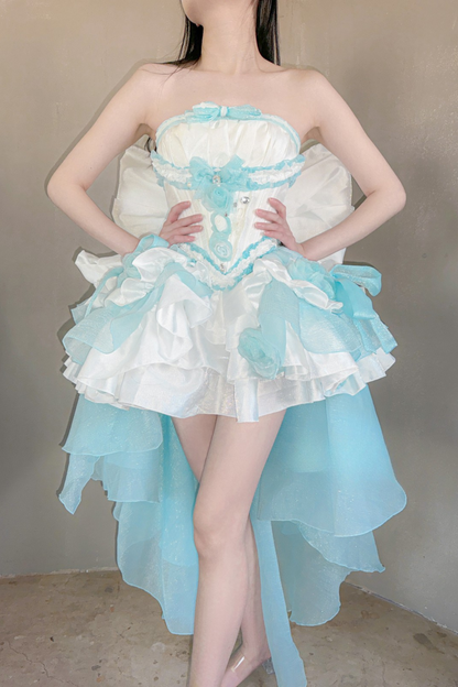 [pre-order] Paraiba Tourmaline Rose Long Tail Beauty Dress Set