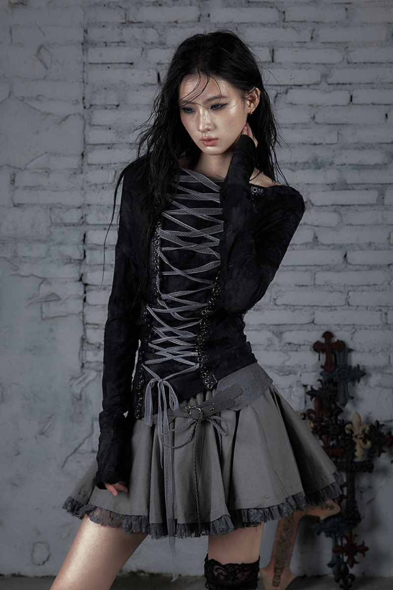 Dark Punk One Shoulder Top