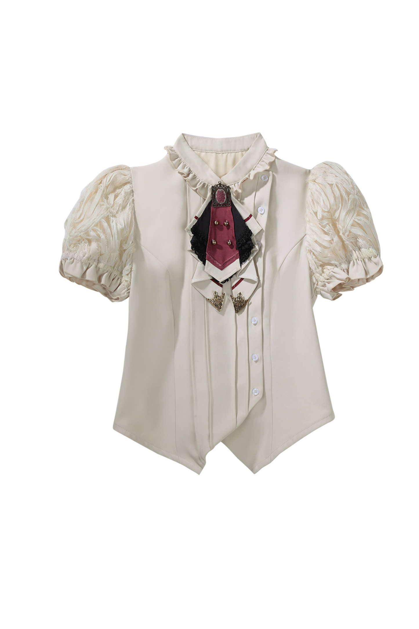 Lolita Puff Sleeve Top + Asymmetrical Skirt + Corset