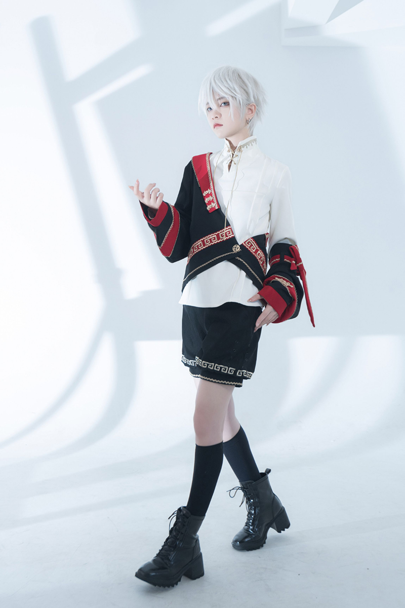 Retro Stand Collar Shirt + Shorts + Jacket