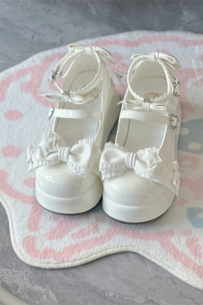 Biscuit Lolita Ruffle Ribbon Shoes
