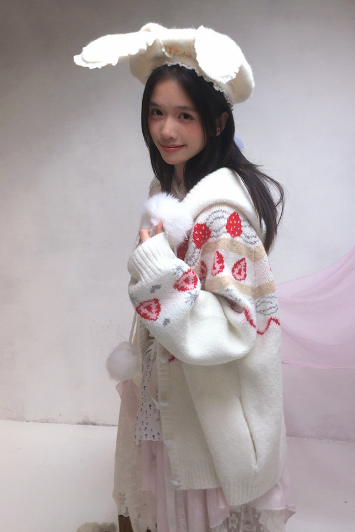 Lace Rabbit Ears Beret