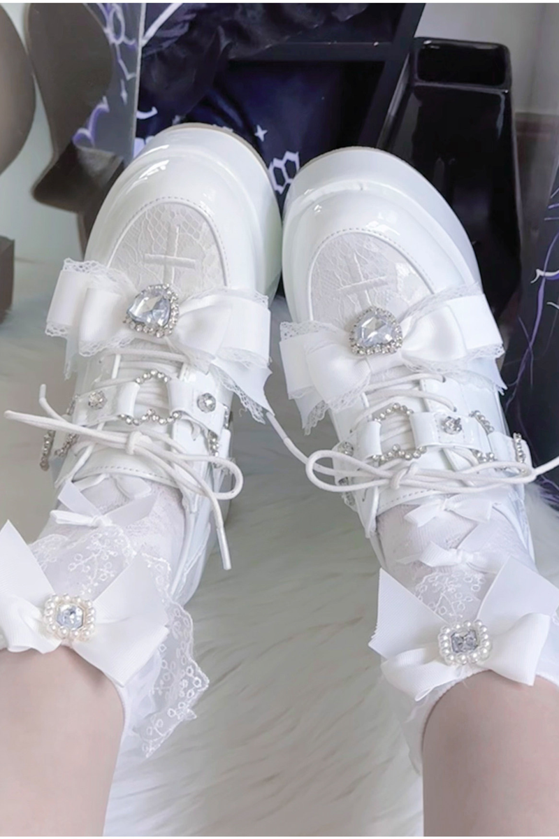 Dark Sweet Love Ribbon Shoes