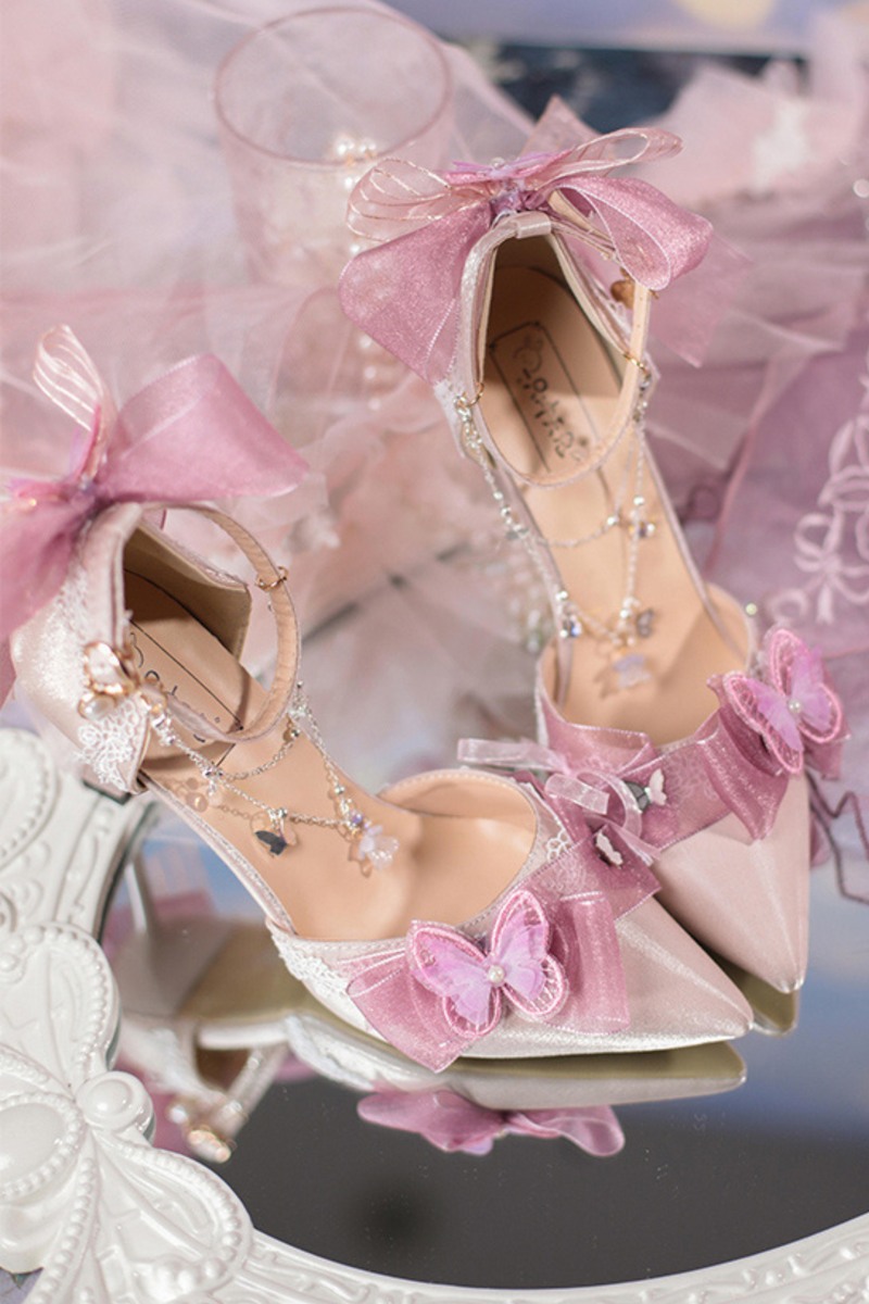 Sheer Light Chain Lolita Stiletto Pumps