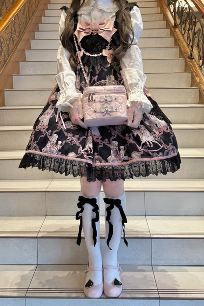 Pearl Rhinestone Lace Box Bag