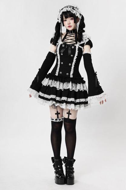 Gothic Doll Dress + Pants + Hairband