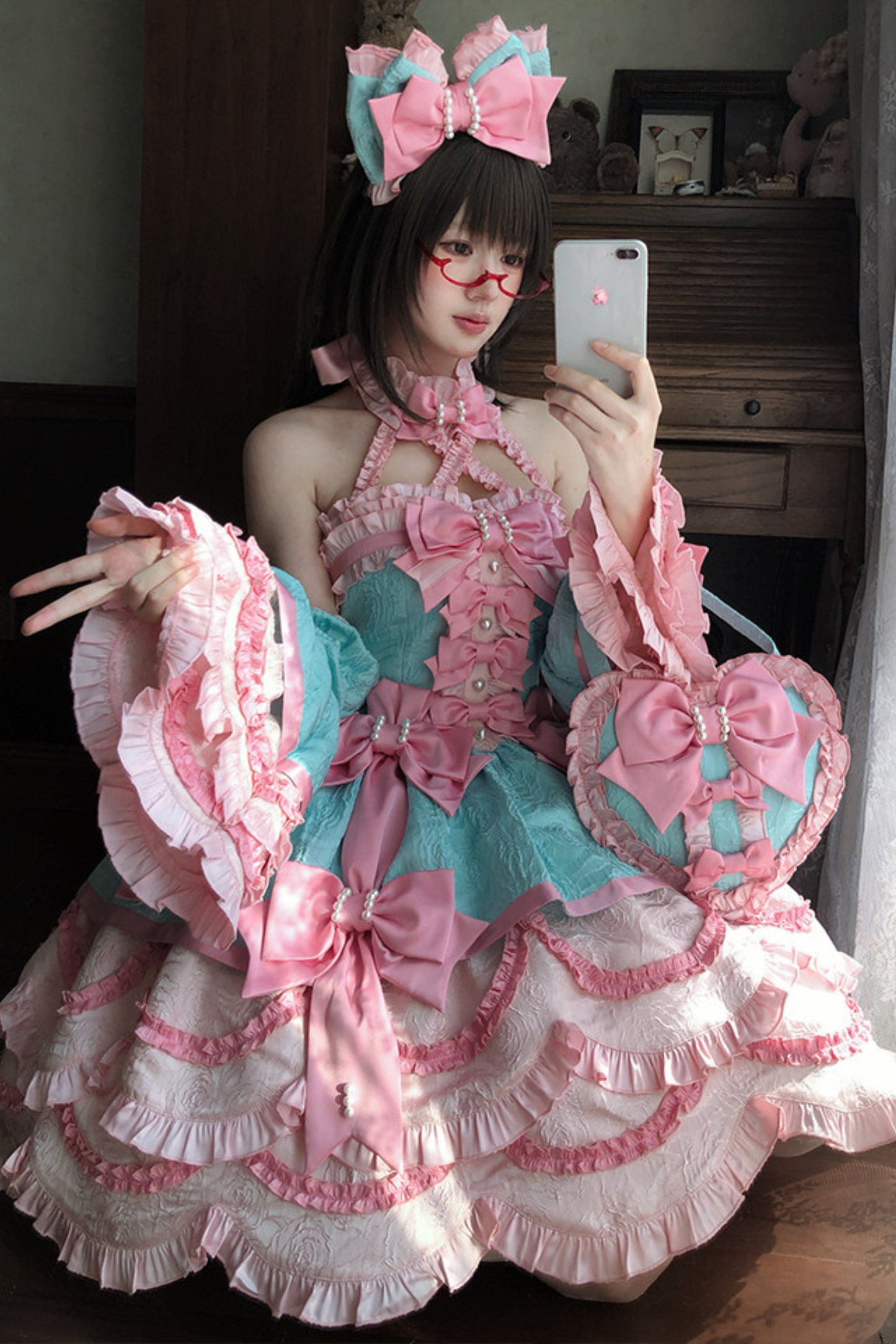 [pre-order Deadline: April 3] Sweet Ruffled Lolita Princess Ribbon Dress